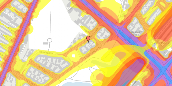 Trafikstøjkort på Olof Palmes Gade 9, 3. th, 2100 København Ø