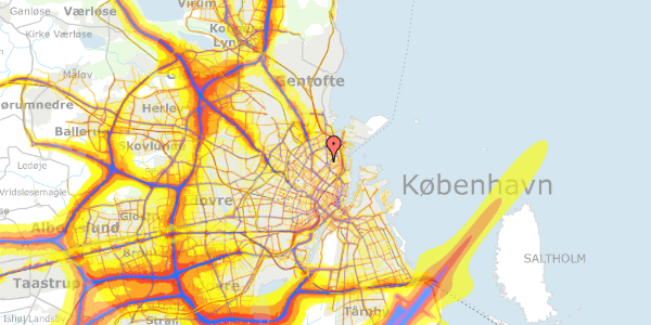 Trafikstøjkort på Olufsvej 44, 2100 København Ø