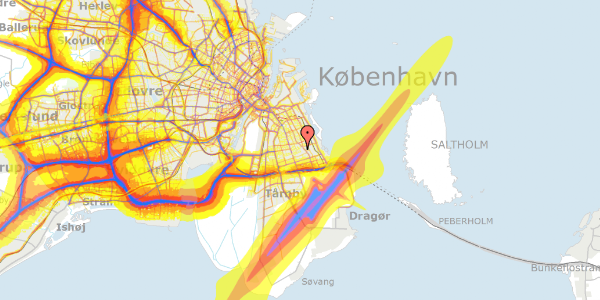 Trafikstøjkort på Olymposvej 45, 2300 København S