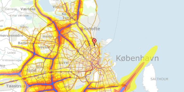 Trafikstøjkort på Otto Mallings Gade 5, 3. th, 2100 København Ø