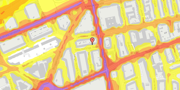 Trafikstøjkort på Otto Mallings Gade 6, 2. tv, 2100 København Ø