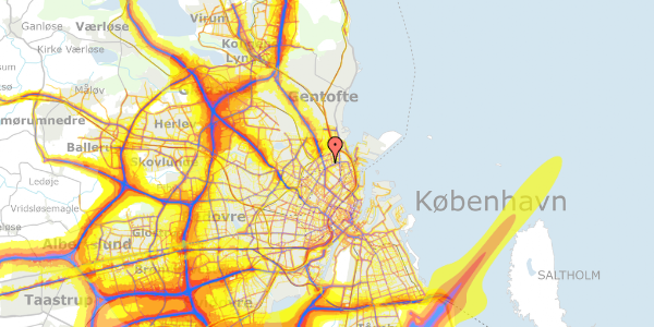 Trafikstøjkort på Ourøgade 10, 4. tv, 2100 København Ø