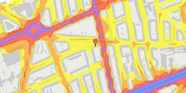 Trafikstøjkort på Ourøgade 40, 2. th, 2100 København Ø