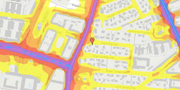 Trafikstøjkort på Ove Billes Vej 15, 1. , 2300 København S