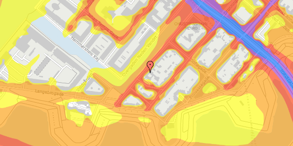 Trafikstøjkort på Overgaden Oven Vandet 10, kl. , 1415 København K