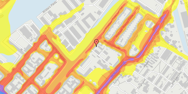 Trafikstøjkort på Overgaden Oven Vandet 86, st. tv, 1415 København K