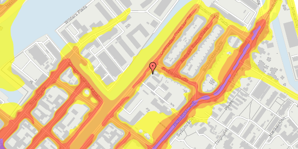 Trafikstøjkort på Overgaden Oven Vandet 88, st. th, 1415 København K