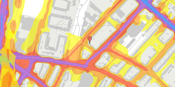 Trafikstøjkort på Overskæringen 1, st. th, 2200 København N