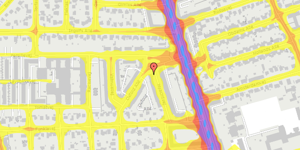 Trafikstøjkort på Oxford Allé 3A, 1. , 2300 København S