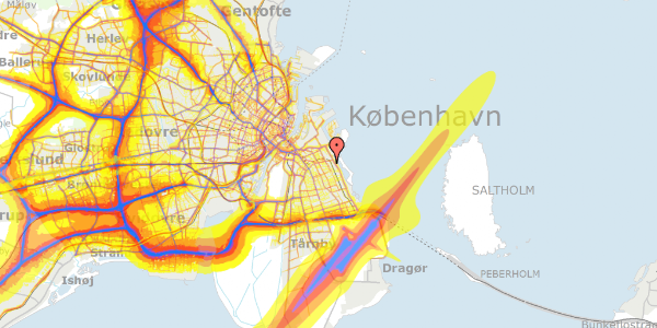 Trafikstøjkort på Palermovej 16, 2300 København S