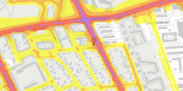 Trafikstøjkort på Palermovej 25, 2. th, 2300 København S