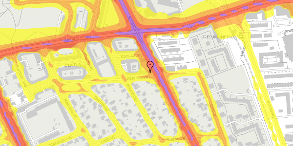 Trafikstøjkort på Palermovej 25, 4. tv, 2300 København S