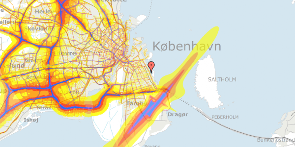 Trafikstøjkort på Pallesvej 8A, 2300 København S