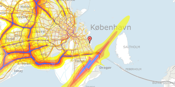 Trafikstøjkort på Pallesvej 12B, 2300 København S