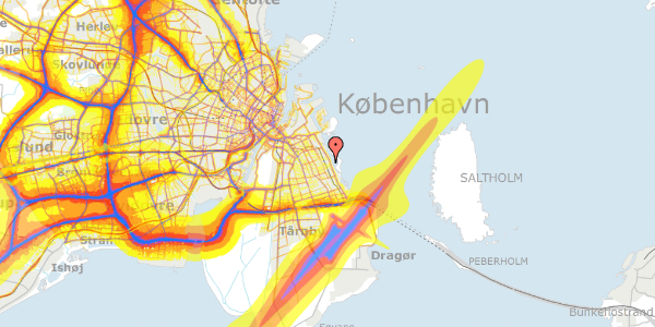 Trafikstøjkort på Pallesvej 25, 2300 København S