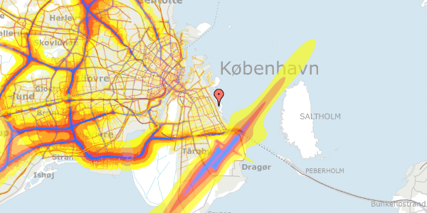 Trafikstøjkort på Pallesvej 35, 2300 København S