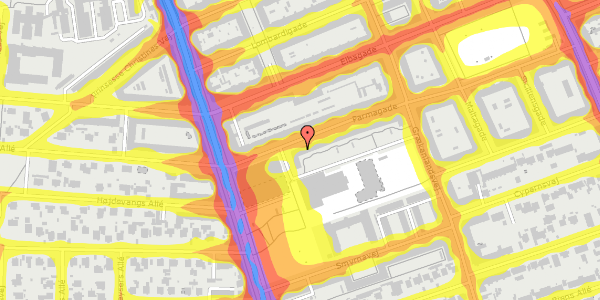 Trafikstøjkort på Parmagade 14, 2. th, 2300 København S