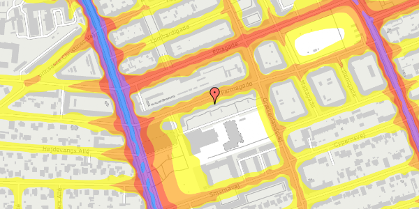 Trafikstøjkort på Parmagade 22, 3. th, 2300 København S