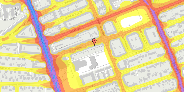 Trafikstøjkort på Parmagade 28, 4. th, 2300 København S