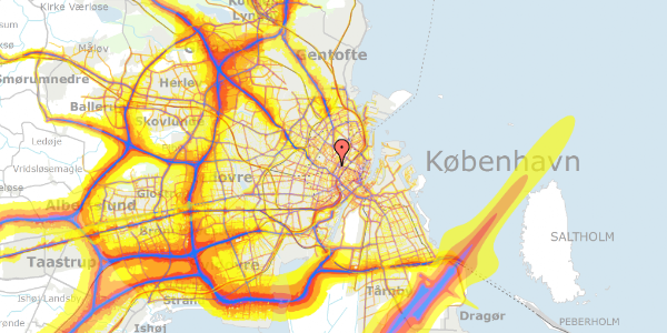 Trafikstøjkort på Peblinge Dossering 20, kl. th, 2200 København N