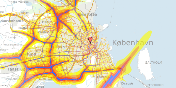 Trafikstøjkort på Peblinge Dossering 20, 3. th, 2200 København N