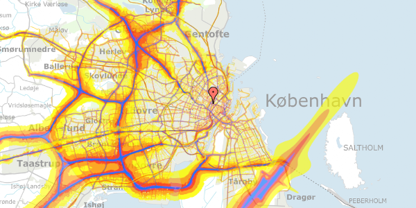 Trafikstøjkort på Peblinge Dossering 22, 3. th, 2200 København N