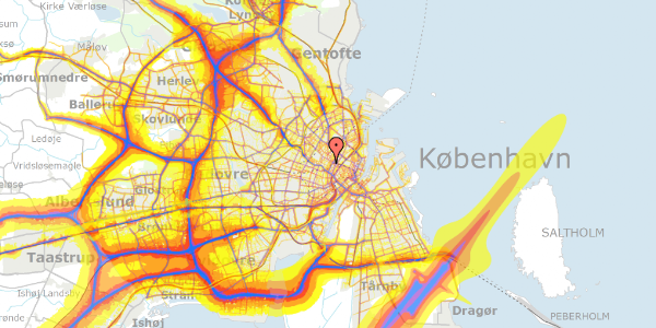 Trafikstøjkort på Peblinge Dossering 24, st. th, 2200 København N