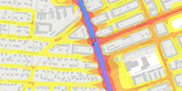 Trafikstøjkort på Peder Lykkes Vej 1, st. , 2300 København S