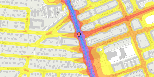 Trafikstøjkort på Peder Lykkes Vej 1, 3. tv, 2300 København S