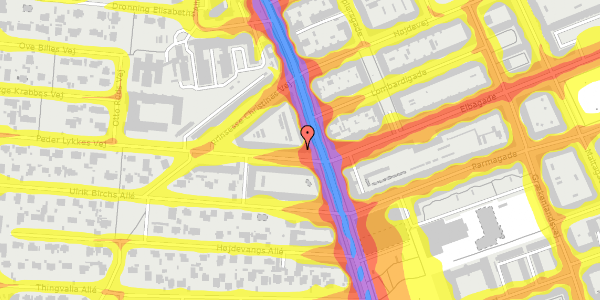 Trafikstøjkort på Peder Lykkes Vej 2, 1. tv, 2300 København S