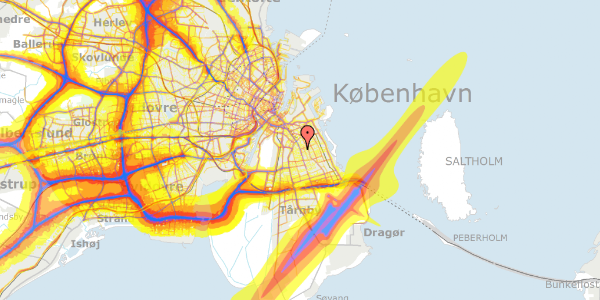 Trafikstøjkort på Peder Lykkes Vej 3, st. th, 2300 København S