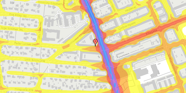 Trafikstøjkort på Peder Lykkes Vej 4, st. tv, 2300 København S