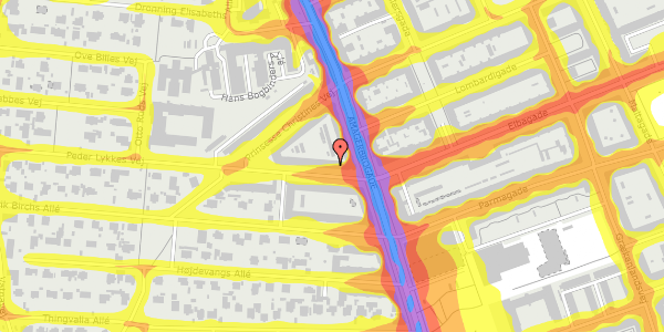 Trafikstøjkort på Peder Lykkes Vej 4, 2. th, 2300 København S