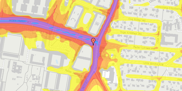 Trafikstøjkort på Peder Lykkes Vej 53, st. th, 2300 København S