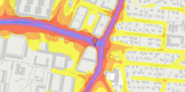 Trafikstøjkort på Peder Lykkes Vej 55, st. th, 2300 København S