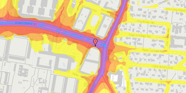 Trafikstøjkort på Peder Lykkes Vej 57, st. th, 2300 København S