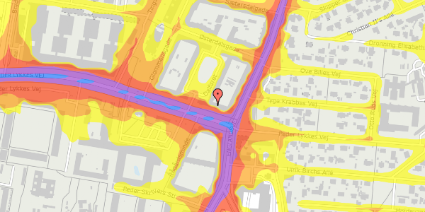 Trafikstøjkort på Peder Lykkes Vej 58, kl. 2, 2300 København S