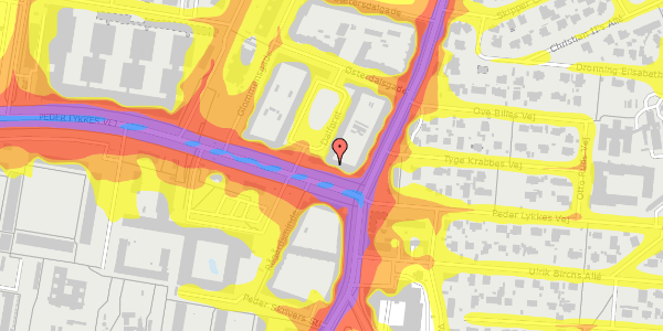 Trafikstøjkort på Peder Lykkes Vej 58, st. th, 2300 København S