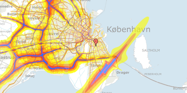 Trafikstøjkort på Peder Lykkes Vej 59A, st. 1, 2300 København S