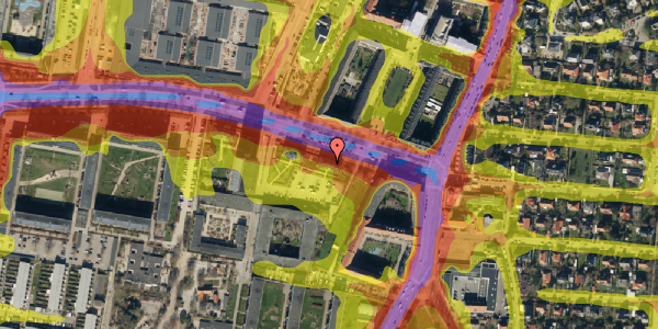 Trafikstøjkort på Peder Lykkes Vej 59B, 2. 1, 2300 København S