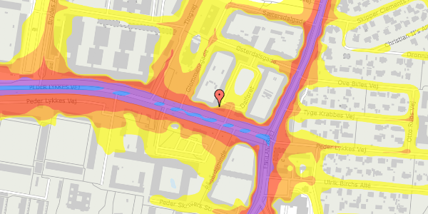 Trafikstøjkort på Peder Lykkes Vej 60, 2. th, 2300 København S