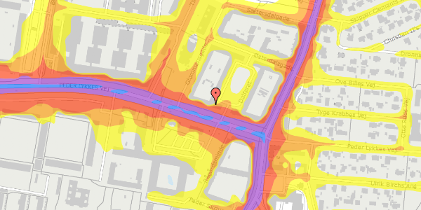 Trafikstøjkort på Peder Lykkes Vej 60, 3. th, 2300 København S