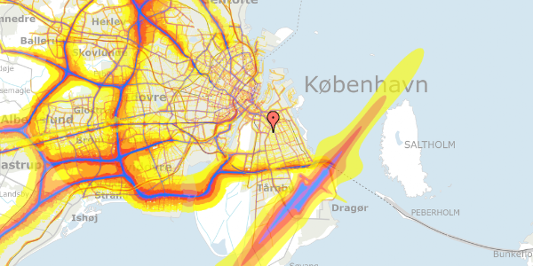 Trafikstøjkort på Peder Lykkes Vej 64, 1. th, 2300 København S