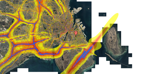 Trafikstøjkort på Peder Lykkes Vej 93, 1. tv, 2300 København S