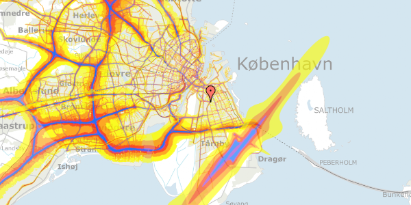 Trafikstøjkort på Peder Lykkes Vej 99, 4. mf, 2300 København S