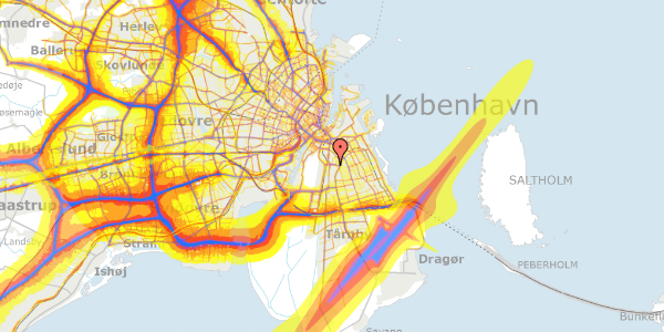 Trafikstøjkort på Peder Lykkes Vej 105, st. 105, 2300 København S