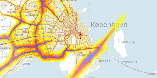 Trafikstøjkort på Peder Lykkes Vej 105, st. 106, 2300 København S