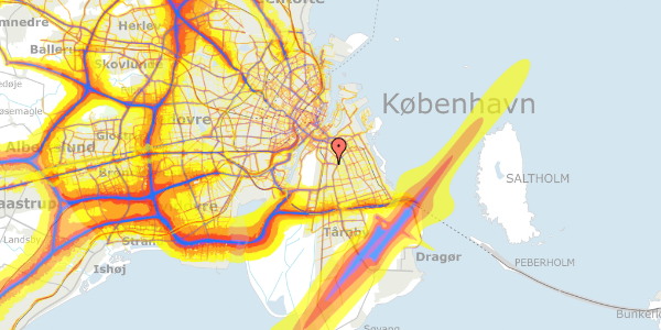 Trafikstøjkort på Peder Lykkes Vej 109, 4. th, 2300 København S