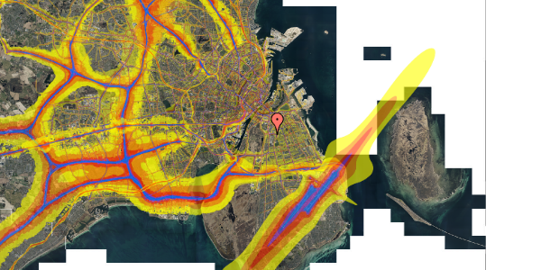 Trafikstøjkort på Peder Lykkes Vej 129, 3. th, 2300 København S