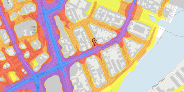 Trafikstøjkort på Peder Skrams Gade 12, 2. th, 1054 København K